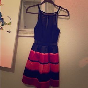 Black and Pink Mini Dress